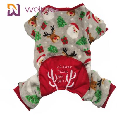 Os pijamas 100% do Natal do cão da tela de veludo personalizaram bordado