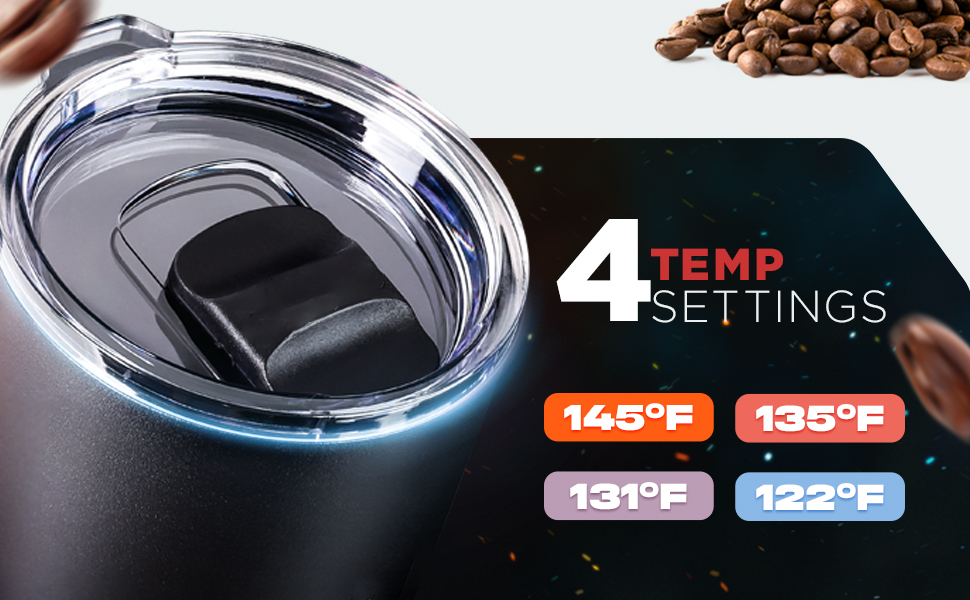 Coupe de café chauffée à LED à écran LED à température auto-ajustée pour une consommation directe pratique pour la voiture de voyage