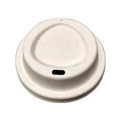 Biodegradable Raw Recyclable Cup Cover Natural Bagasse Sugarcane Pulp Flat Dessert Compostable Lid For Paper Cup Lid Mak