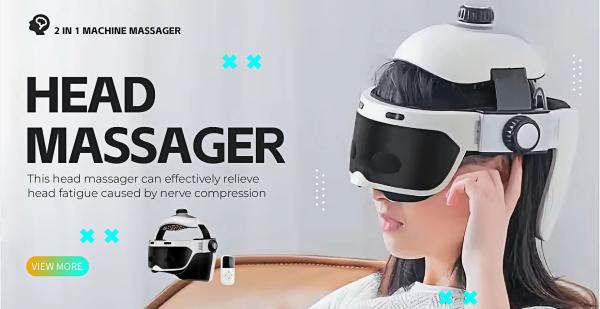 Massajador de cabeça sem fio Elétrico capacete 300g 90 Min Massajador de cabeça de olhos