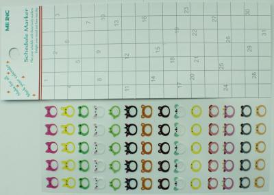 Colorful Calendar Reminder Stickers For Schedule Waterproof Vinyl Material