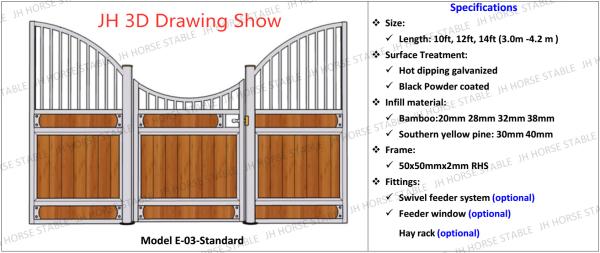 Portable Bamboo Board Horse Stable Box / Metal Horse Fence With Sliding Door