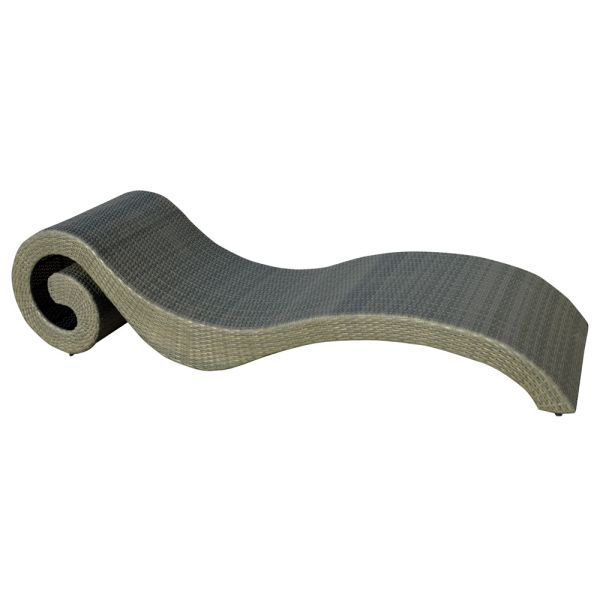 S-Shape Black Rattan Garden Sun Loungers  Poly Hotel Holiday Resort Poolside