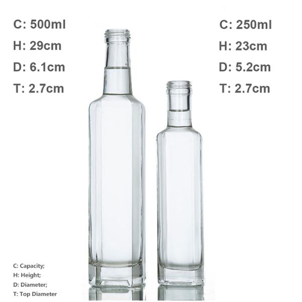 Прозрачная стеклянная бутылка оливкового масла с легким Поурер Дисвашер крышки безопасное для того чтобы распределить