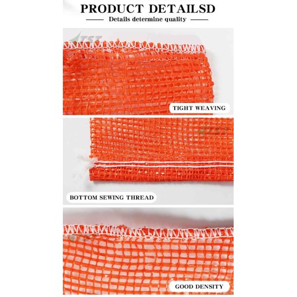 100% Polypropylene 25kg Orange Tubular Mesh Bags Vegetable Sacks Net Bags