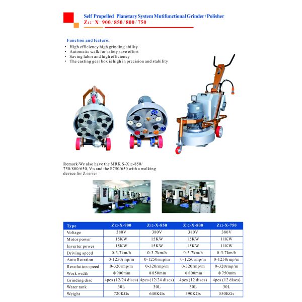 750ММ 380В 440В алюминиевое умирают полировщик пола бросания каменный/конкретный точильщик пола