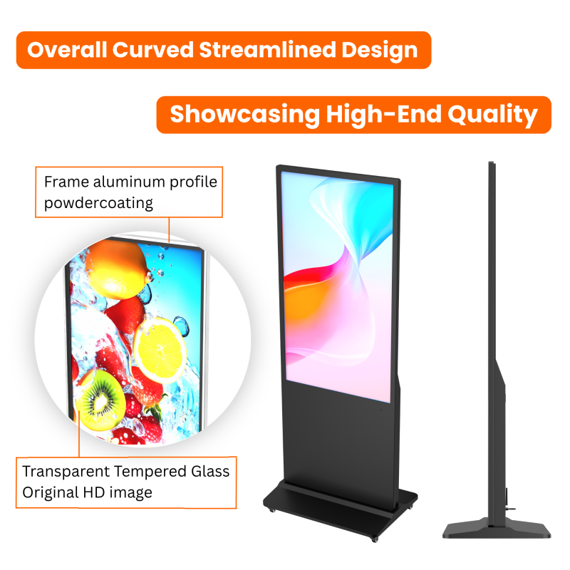 Floor Standing Digital Signage with 1920x1080 Resolution, 16.7M Display Colors, and 32-65 Inch Panel Size for Commercial Use
