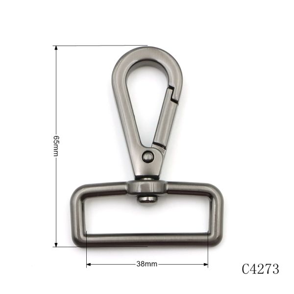 38mm Heavy Duty Snap Hook Gunmetal Black Swivel Snap Clips For Bag