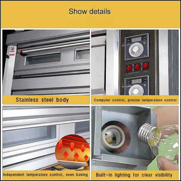 250 KG Professional Baking Ovens Small Size Gas and Electric Deck Pizza Oven for Bakery
