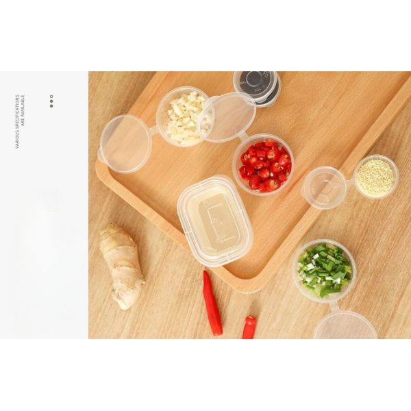 3.500kg Package Gross Weight Take out Round or Square Transparent Plastic Sauce Cup