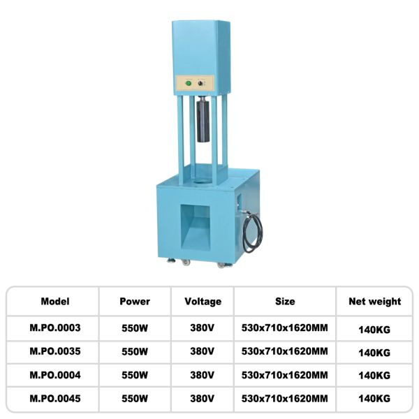 M.PO.0004 Industrial Vertical Powder Compacting Machine 550W 380V Jewelry Gypsum Powder Pressure Press