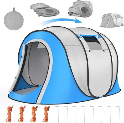 102*75*39 polegadas Single Layer Silver Backing Polyester 210T Waterproof Pop Up Camping Tent para 2-4Person com janelas de malha