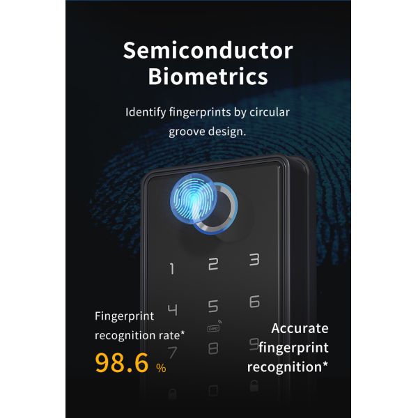 Memory Card Data Storage Options Tuya Wifi Automatic Fingerprint Smart Hotel Door Lock