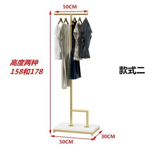 Golden Industrial Pipe Clothing Rack for Boutique Display Stand in Customer Colors