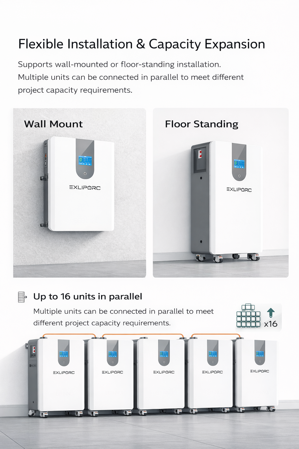 15kWh 51.2V LiFePO4 Vertical Energy Storage Battery Pack with BMS for ESS Projects Inverter Compatible