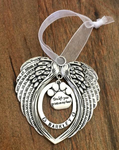 Zinc Alloy Metal Angel Wing Pet Loss Christmas Ornaments For Deceased Pets