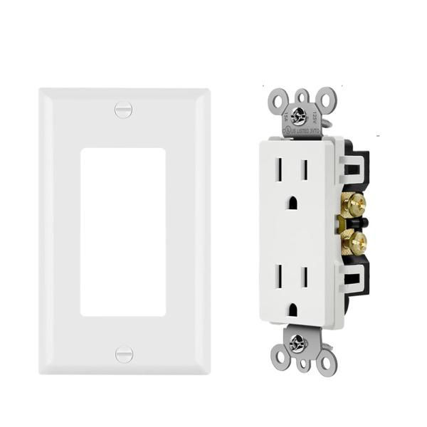 Residential / Commercial Socket And Switch Wall Mounted 15A 125V Receptacle For Easy Secure Connection