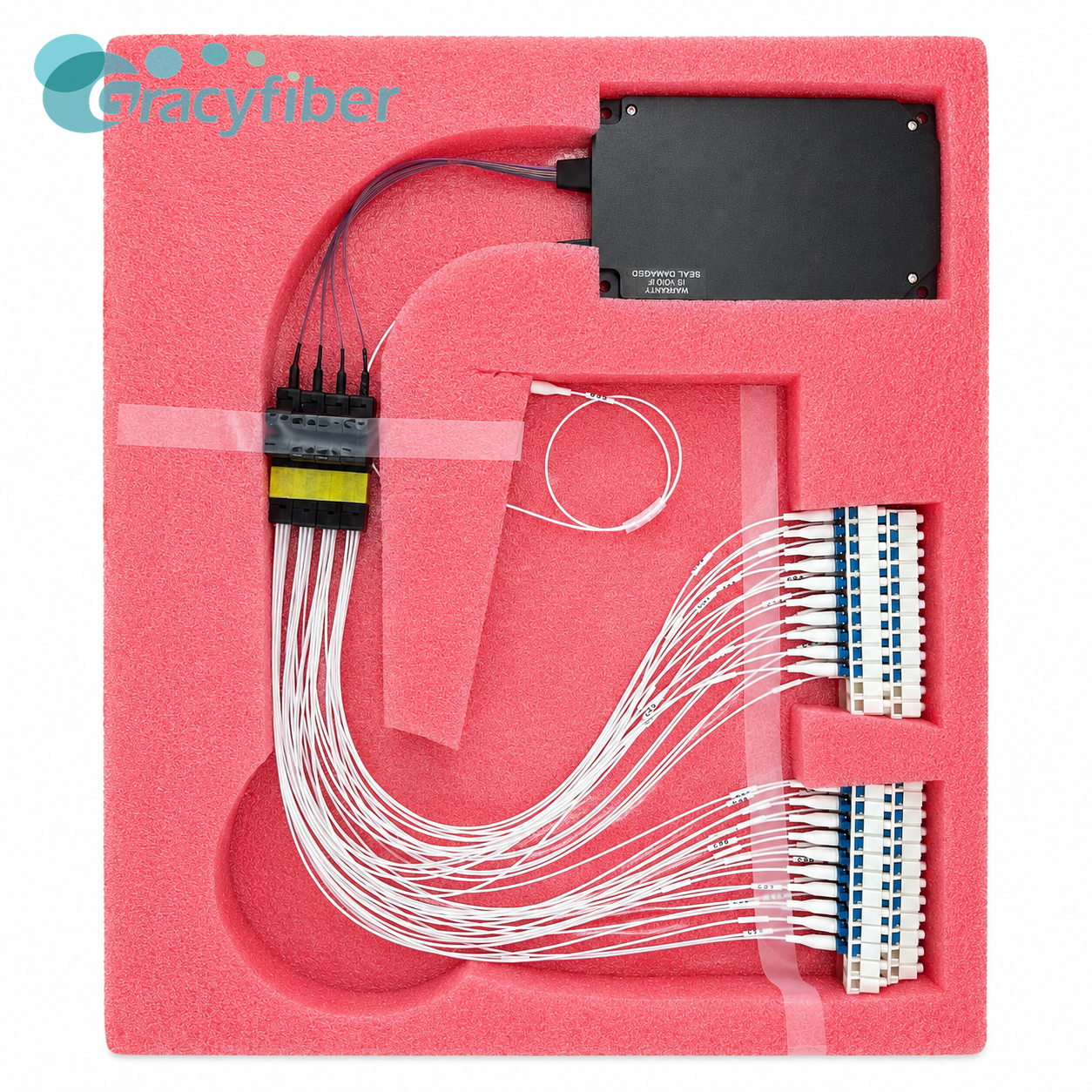 40 Channel 100GHz DWDM AAWG Module Flat Top C21 C60 Low Insertion Loss LC UPC Fiber Optic Multiplexer Demultiplexer