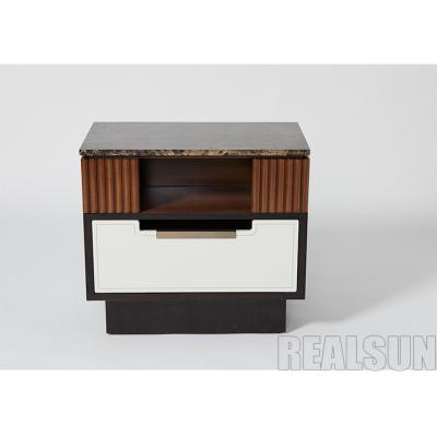 Walnut Veneer 5 Stars Hotel Furniture With Fluted Wood Panels And Soft Closing Drawers