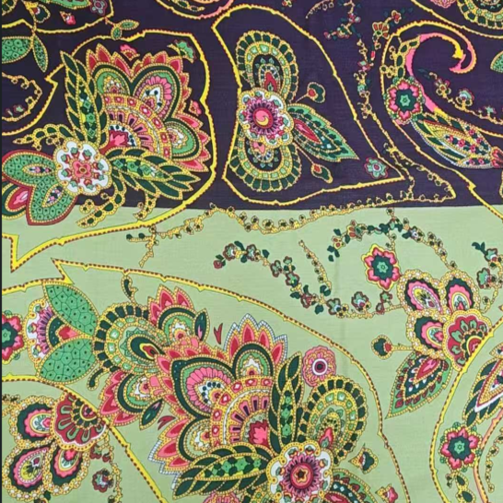 100% Pure Wool Printed Scarf Fabric – Istanbul / European Collection