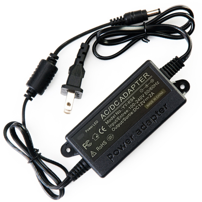 C-Power 24W AC100-240V DC 12V Wall Plug 12V 2A Power Adapter with Optional DC Connector