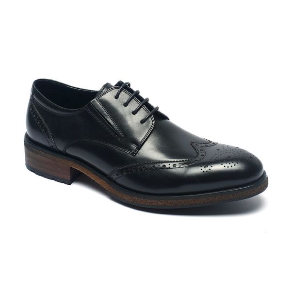 Black Lace Up Comfortable Mens Genuine Leather Dress Shoe