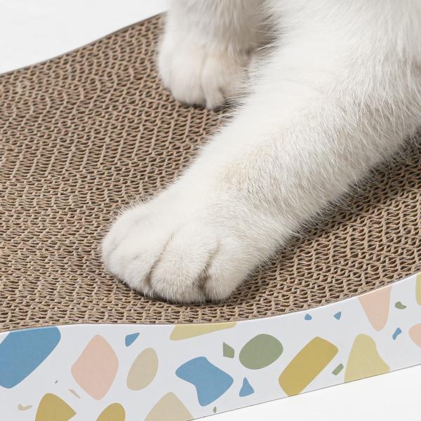 Durable Corrugated Cardboard Scratching Board for Indoor Cats, Heavy Duty, Double-Sided Usability, Recyclable with Catnip
