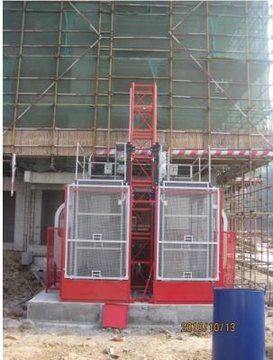 Twin Cage Construction Lifts / Hoist Elevator High Speed for Building
