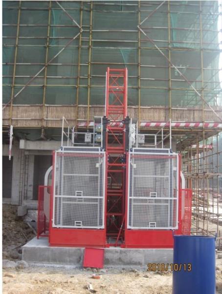 Twin Cage Construction Lifts / Hoist Elevator High Speed for Building