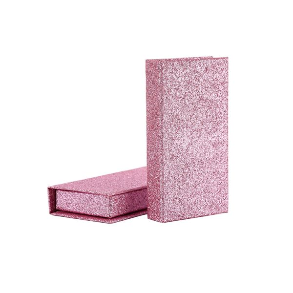 Custom Logo Pink Glitter False Eyelash Retail Stand Box with Cardboard Structure