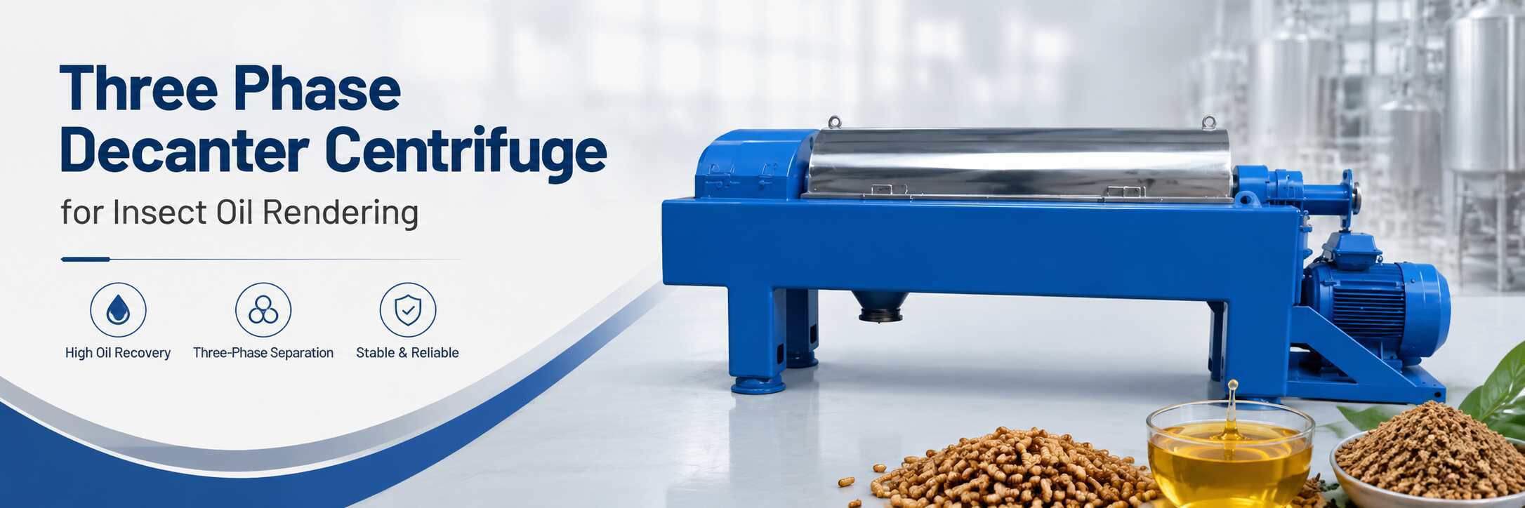 Three Phase Decanter Centrifuge for Insect Oil Rendering