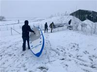 Placa inflável azul do SUP da resina de cola Epoxy para o parque da neve