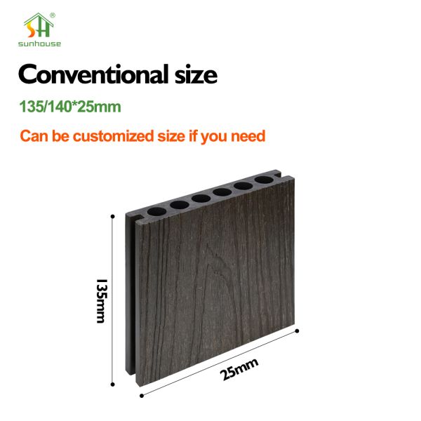 3D Wood Grain Wpc Decking Anti-Slip and Waterproof Composite Decking for Patios and Decks
