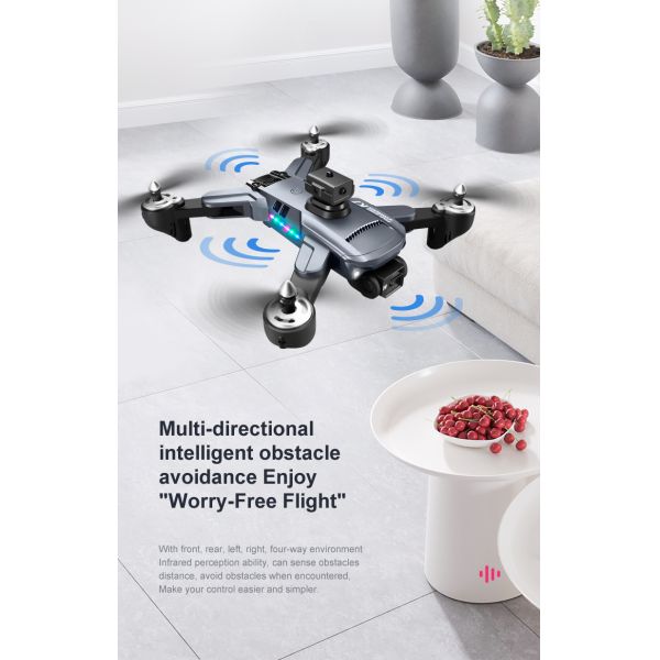 Mini Foldable Drone K7 Optical Flow Obstacle Avoidance 4k Camera LED Lights Remote Control 1800 mAh Battery ESC HD Camera
