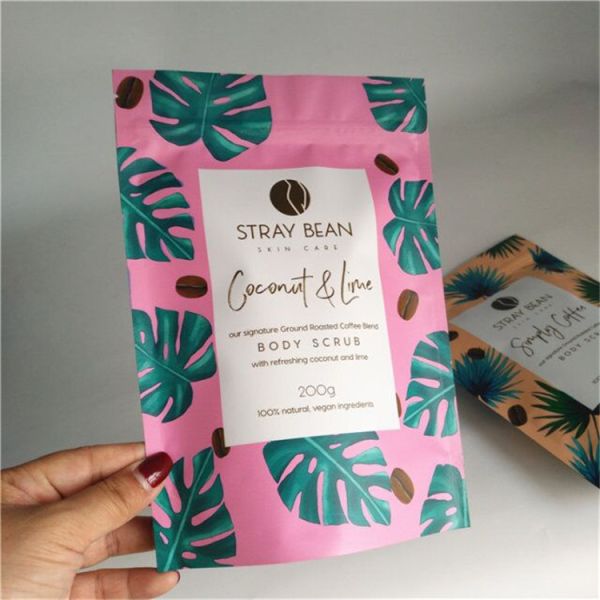 200g customized airtightbody scrub instant coffee sachet biodegradable coffee/tea packaging bag