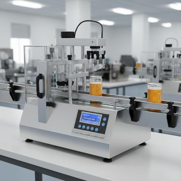 PET Plastic Cans Suitable Automatic Sealing Device Providing Automatic Operation for Aluminum Cans Sealing Requirements