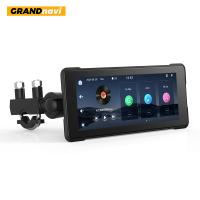 6.86 pouces Motocycle Portable GPS Navigation Dispositif Écran tactile Prend en charge la fonction Radio Tableau de bord sans fil CARPLAY Android AUTO