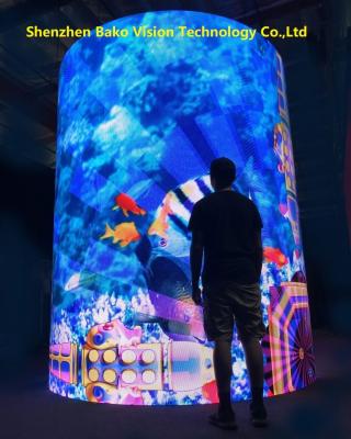 Front Service Bendable Led Screen Vedio Curtain indoor Buildings Hang Installation