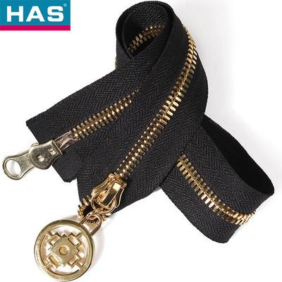 Vêtements en or ou sacs fermeture à glissière métallique avec cuivre dents de maïs fermeture à glissière
