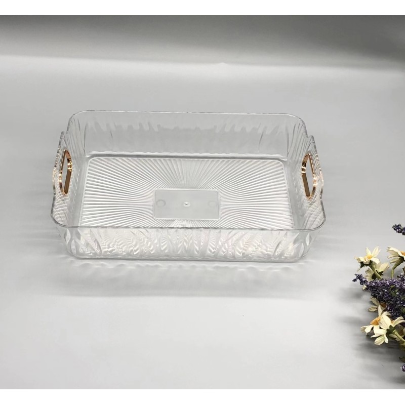 Custom Clear Fruit Serving Tray - Portable Dessert Plate for Coffee Table Living Room