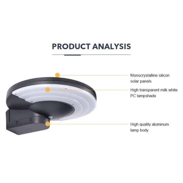 Outdoor Solar Wall Light with Motion Sensor IP65 Waterproof LED for Garden & Fence