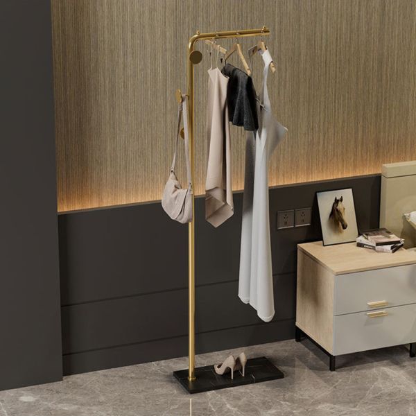 Multifunctional Metal Corner Rack Wardrobe Clothes Hanging for Coat Hat Space-saving Garment with Hooks