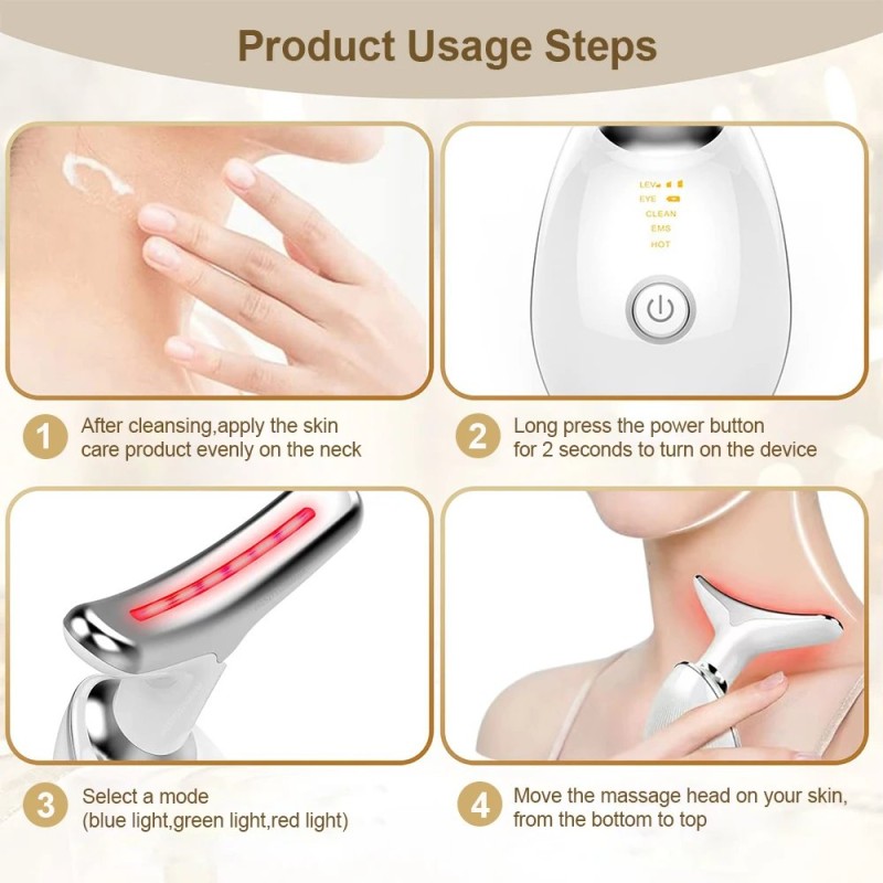 Portable USB Facial Massager 500mAh Rechargeable Battery-Wrinkle Reduction Skin Tightening Beauty Device for Household Hotel Use