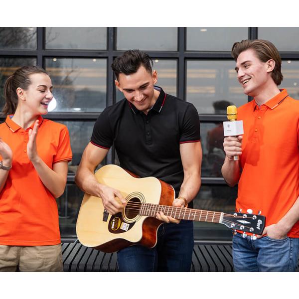 Navy Blue Mens Work Polo Shirts Green Color Cold Machine Washable Regular Fit