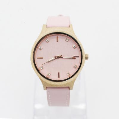 Modern Pink Minimalist Leather Watch For Women 3-10 ATM Water Resistant
