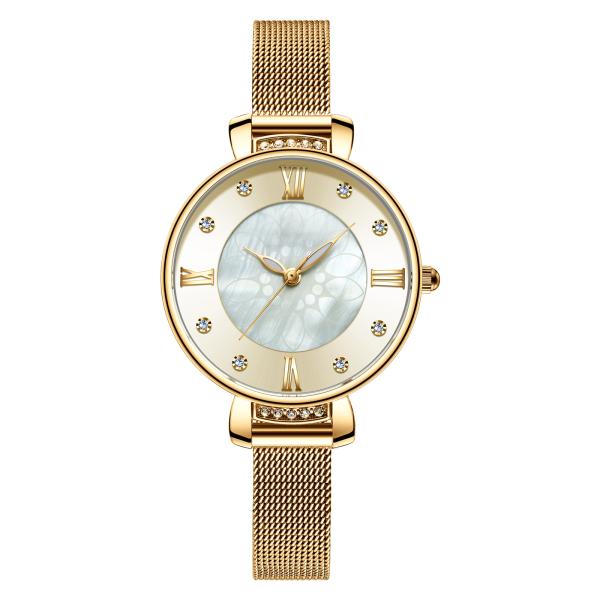 Women'S 33mm Alloy Case Watch Stainless Steel Mesh Belt OEM Quartz Royal Blue