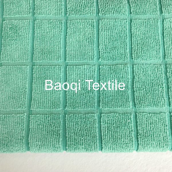 Green  260gsm solid microfiber dish rags，tea towels wipes,double side kitchen cleaning rags size 40*60cm