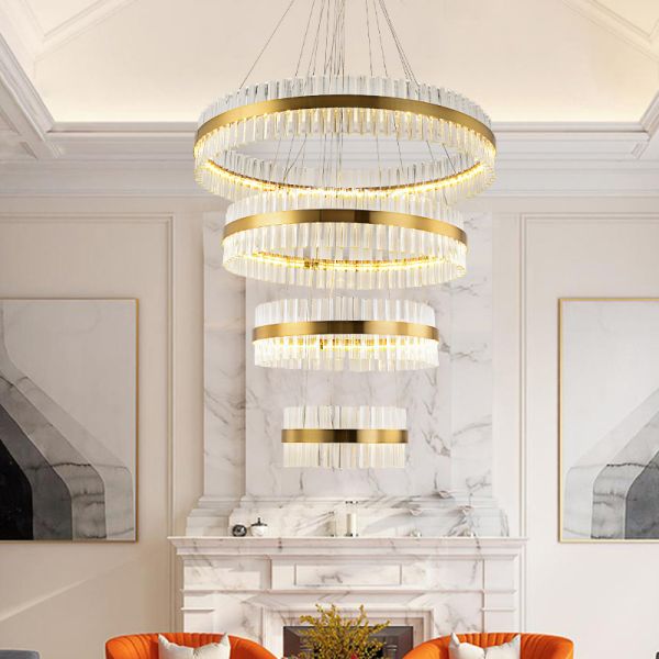 Black Gold Modern Pendant Light  Round Crystal Pendant Light 50 / 60hz