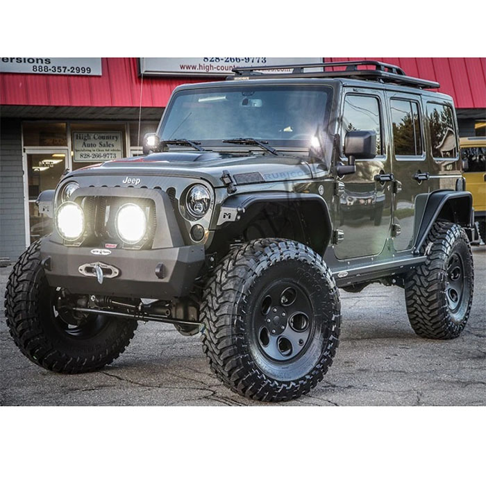 La defensa terrestre de Off Road del tubo señala por medio de luces el polvo negro de aluminio cubierto para el jeep JK Wrangler