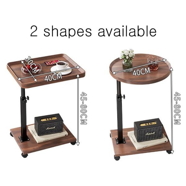 Coffee Side Table Home Living Room Furniture Small Bedside 2 Layers C Shaped End for Sofa